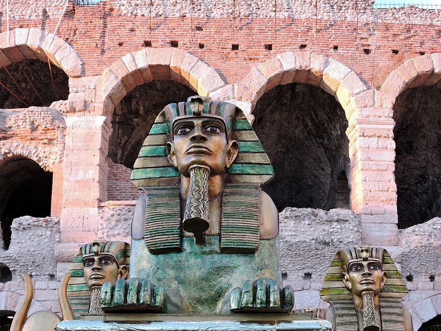 sphinx, arena, monument, verona, italy, art and craft, human representation, representation, architecture, built structure
