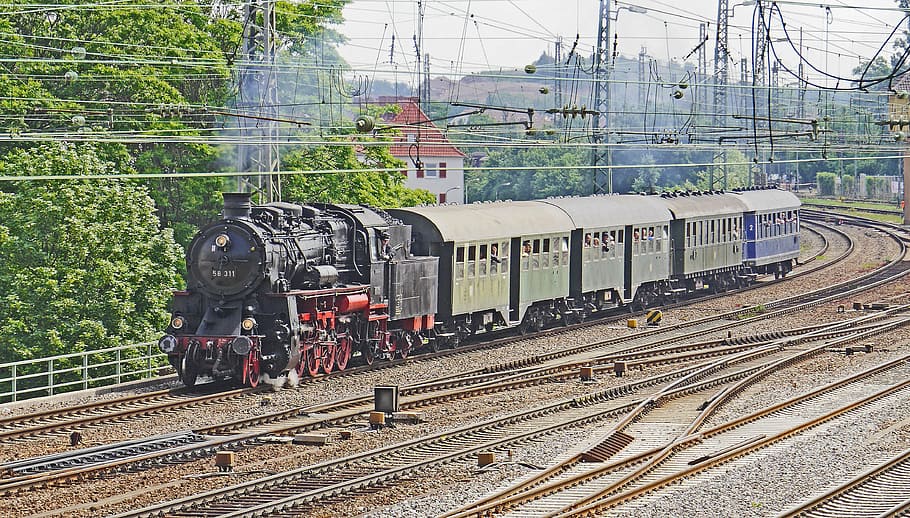 museum train, steam locomotive, plan steam, event, palatinate, neustadt weinstraße, station entrance, oldtimer, historically, smoke