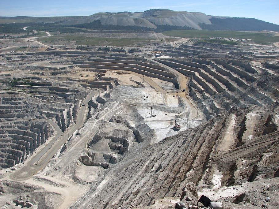 Minería, minas, cobre, industria, canteras, montañas, exteriores, montaña, medio ambiente, paisaje