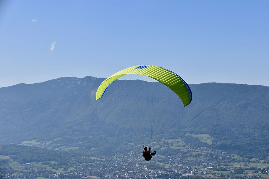 paragliding, paraglider, mountains, sailing, wing paragliding, rhône - alpes, haute savoie, france, fly, weather