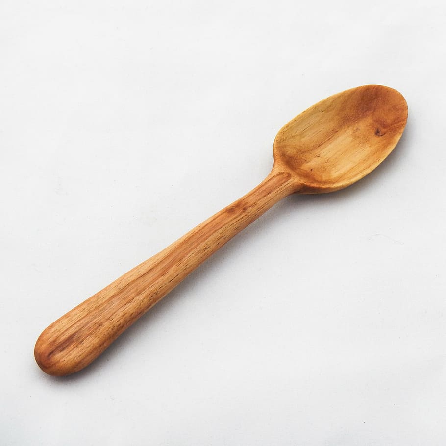 brown, wooden, serving, spoon, carved spoon, wooden spoon, handmade, breakfast, kitchen, rustic
