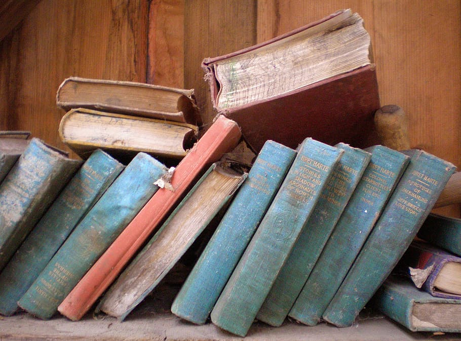 book lot, books, old, dusty, library, vintage, antique, paper, literature, cover