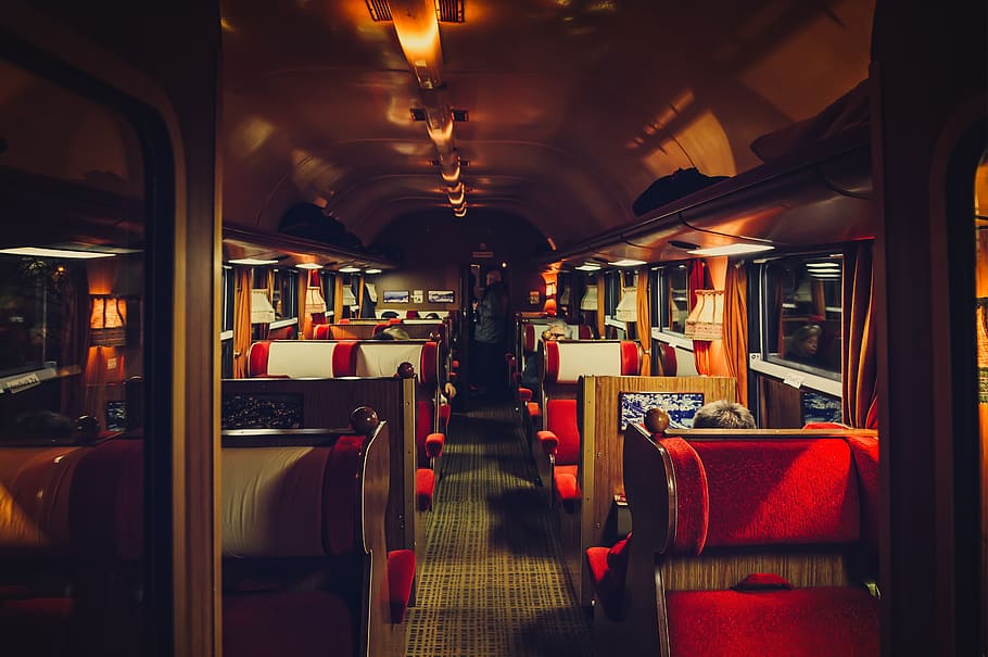 train, compartment, wagon, first class, nostalgia, retro, travel, special crossing, cozy, red