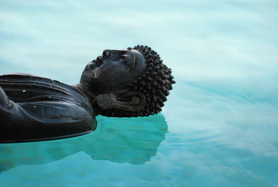 gautama buddha, body, water, buddha, zen, reflection, brightness, aura, peace, meditation