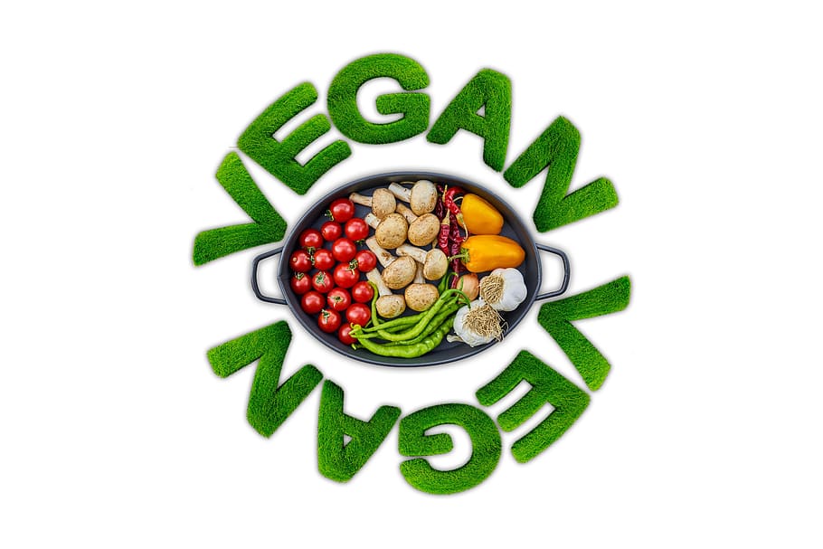 vegan, sayuran, tomat, jamur, paprika, kacang-kacangan, panci, nutrisi, perubahan iklim, makan
