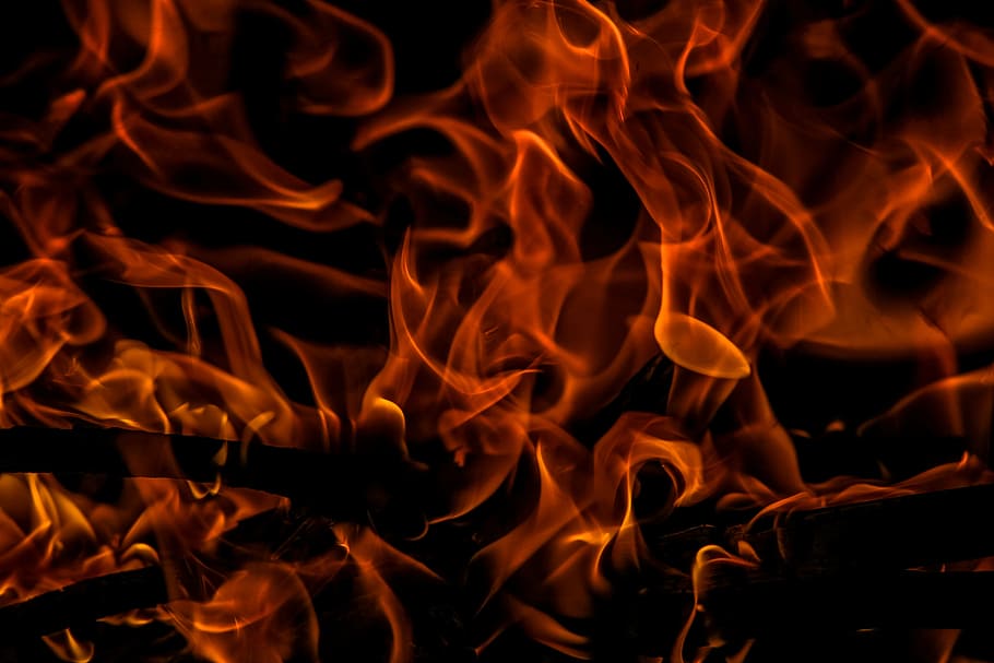 fogo, chama, chamas, ardente, calor, -, temperatura, fumaça, físico, estrutura
