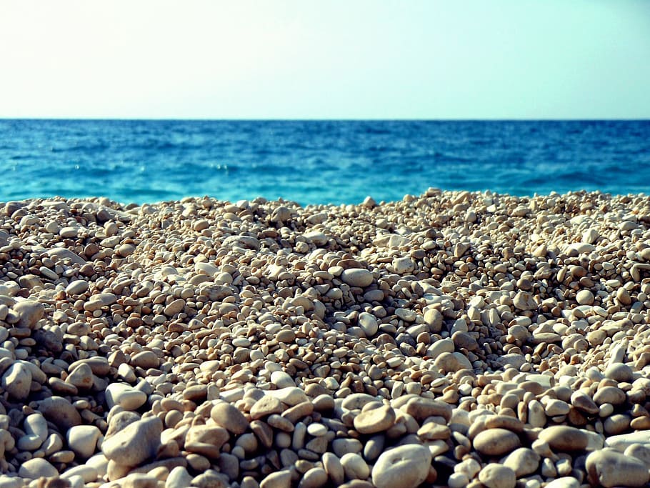Sea, Gravel, Ocean, Greek, Island, part, greek island, beach, nature, pebble