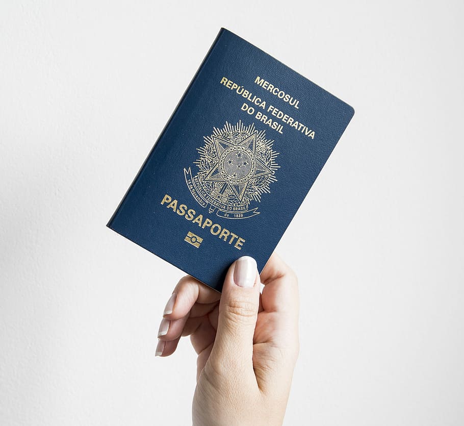 Persona con pasaporte, pasaporte, visa, inmigración, documento, internacional, turismo, viajes, país, destino