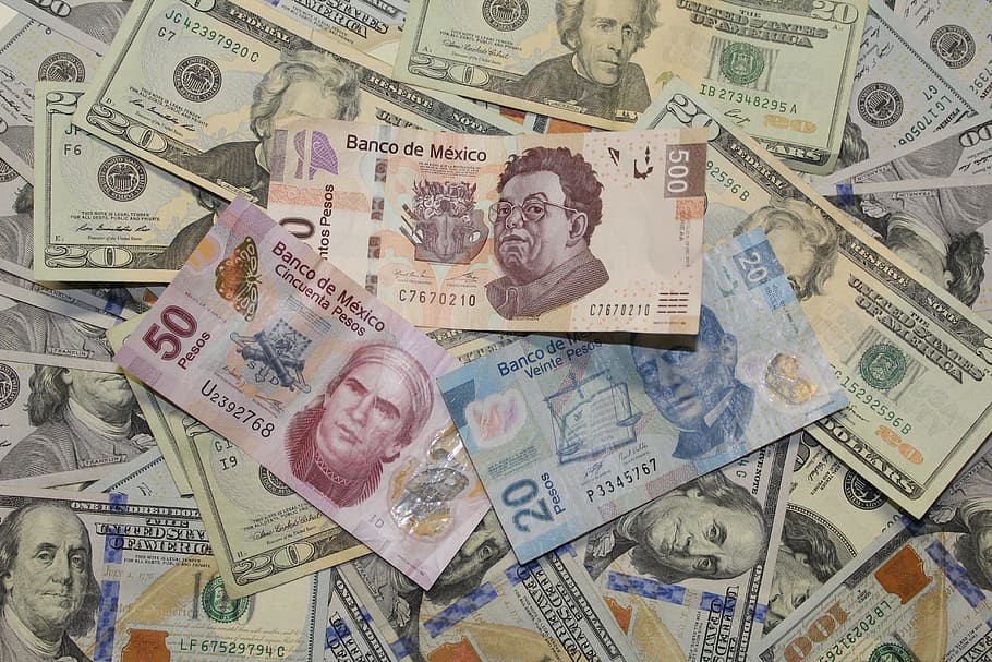 500, 50, 20メキシコペソ紙幣, お金, ディネロ, ペソ, 通貨, 現金, メキシコ, mxn