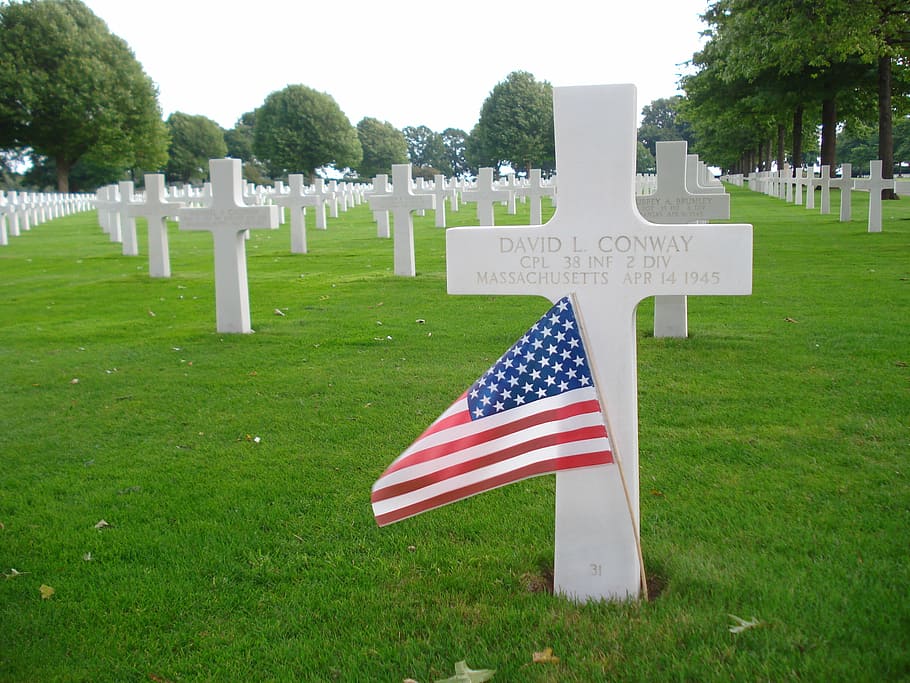 margraten, sepultura, segunda guerra mundial, bandeira, cemitério, patriotismo, grama, planta, pedra, lápide