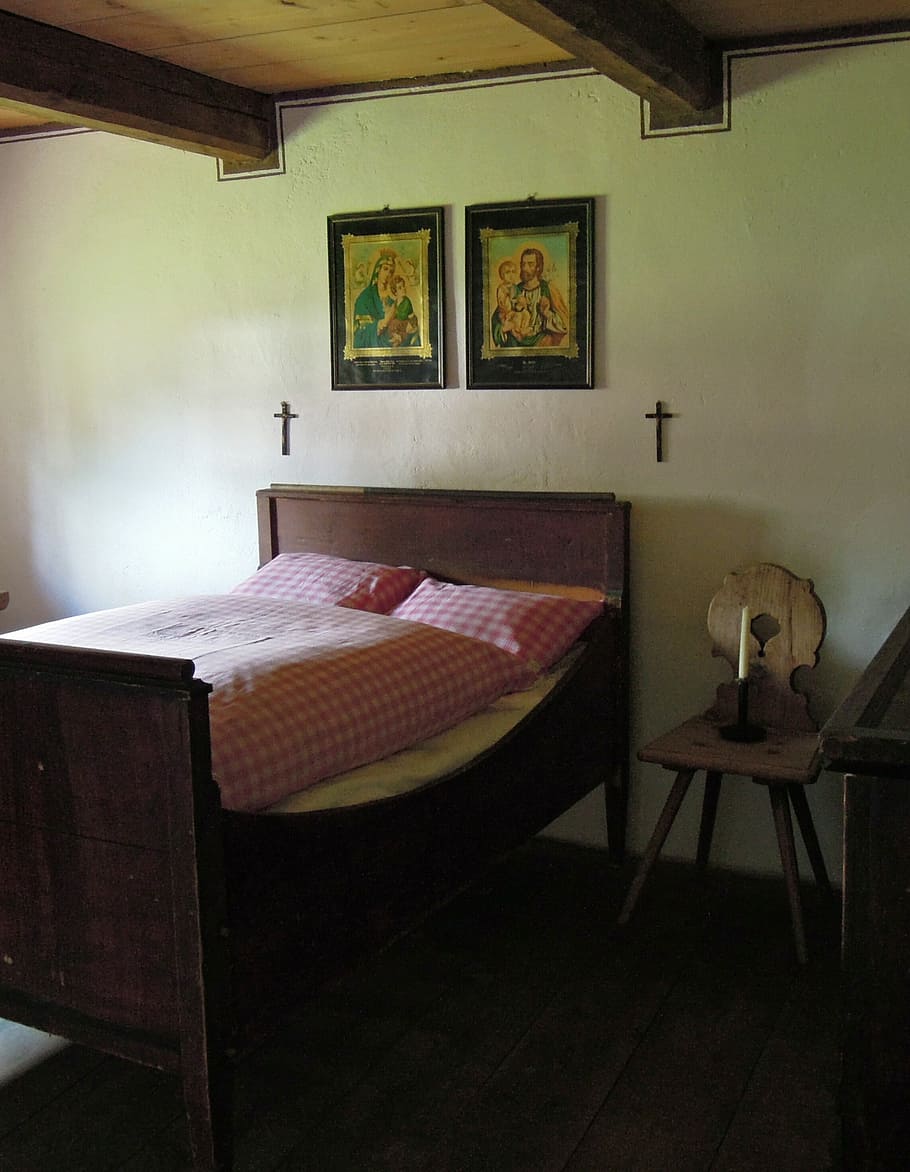 tempat tidur, kamar bayi, bedstead, tempat tidur kayu, antik, rasa rindu, tidur, kamar tidur, kamar, akomodasi