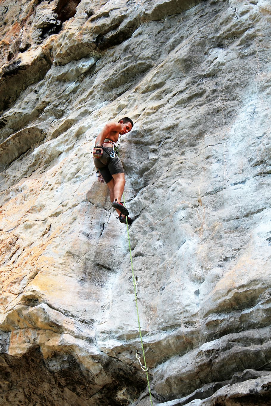 climb, abseil, climber, wall, rock wall, climbing wall, rock, extreme sports, sport, adventure