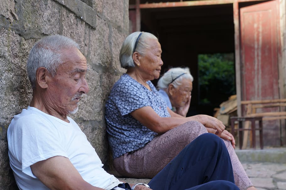 Islands, Stay, Elderly, Lonely, stay for the elderly, people, old, sat, outdoor, asia