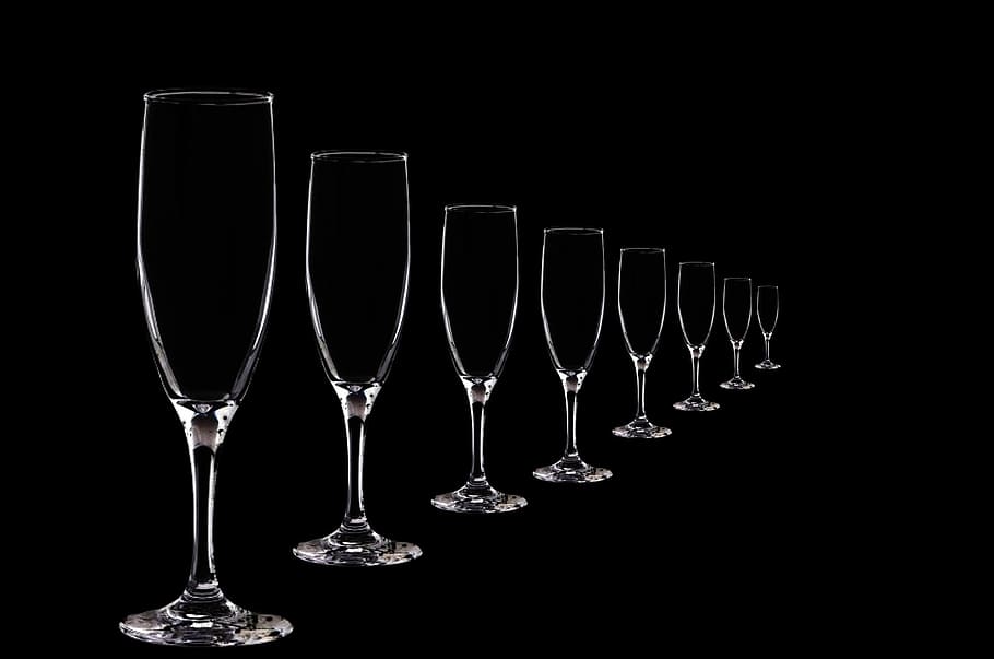 inline champagne flute lot, glasses, new years eve, nobody, champagne glasses, beverage, concept, christmas, studio shot, crystal