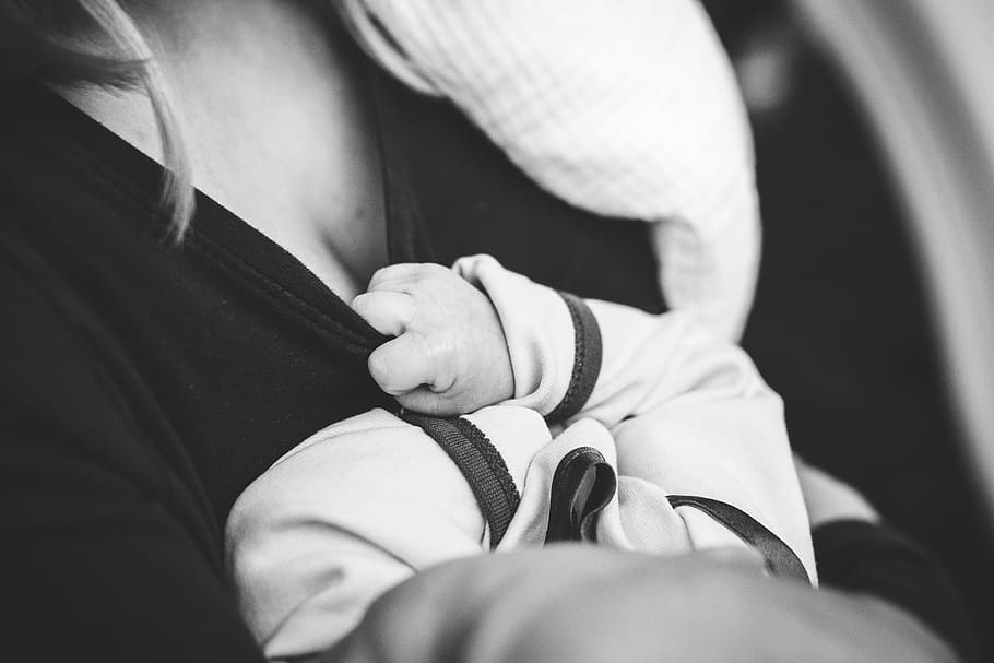 mother, woman, people, kid, baby, child, infant, toddler, breastfeeding, black and white