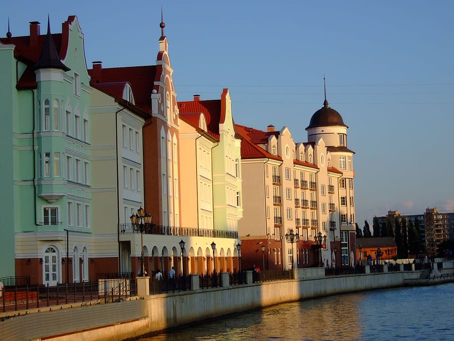 kaliningrad, königsberg, fishing village, russia, building exterior, built structure, architecture, building, sky, city