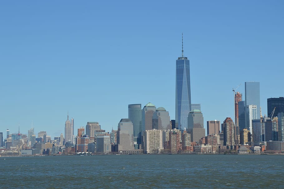 New York, Usa, City, horizon line, urban, new York City, manhattan - New York City, skyscraper, urban Skyline, lower Manhattan
