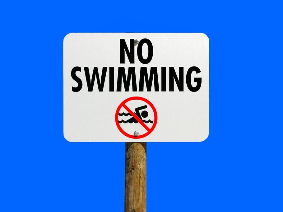 no nadar, firmar, advertencia, peligro, agua, seguridad, símbolo, playa, baño, mar