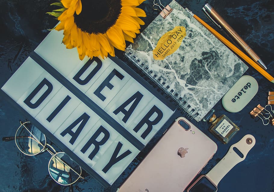 flay, lay, photography, rose, gold iphone 7, plus, apple, watch, eyeglasses, notebook