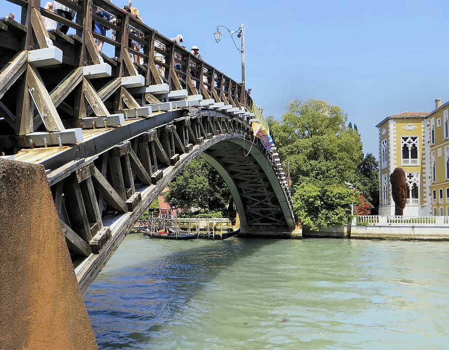 italy, venice, bridge, accademia, grand canal, architecture, built structure, water, connection, bridge - man made structure