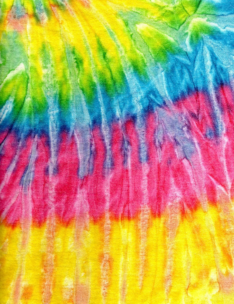 multicolored textile, tie dye, groovy, retro, vibrant, vivid, hippy, bright, paper, scrapbook