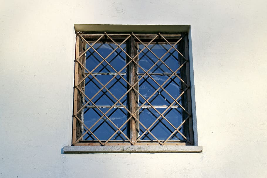 Window, Grate, Grilles, Grating, window grilles, old, barred window, metal, steel grid, security