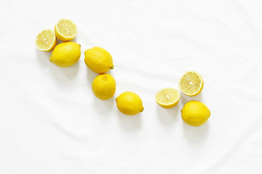 yellow, lemons, white, textile, lemon, fruits, food, citrus fruit, healthcare and medicine, healthy eating
