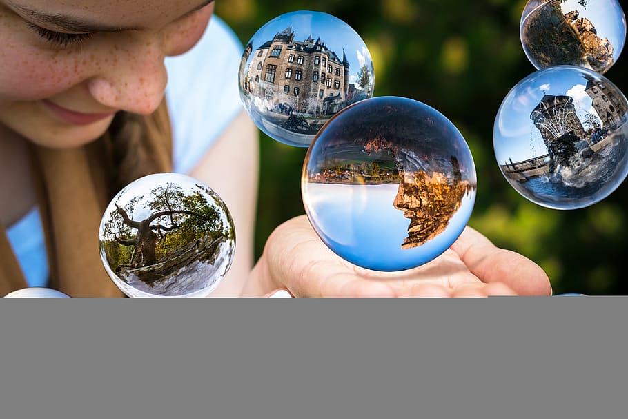 glass ball, soap bubbles, float, flying, fortune teller, fortune telling, fee, ball, photo sphere, globe image