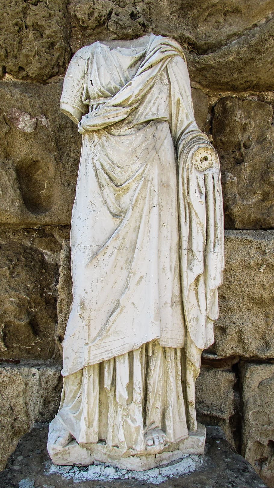 cyprus, salamis, statue, woman, tunic, archaeology, archaeological, culture, landmark, famagusta