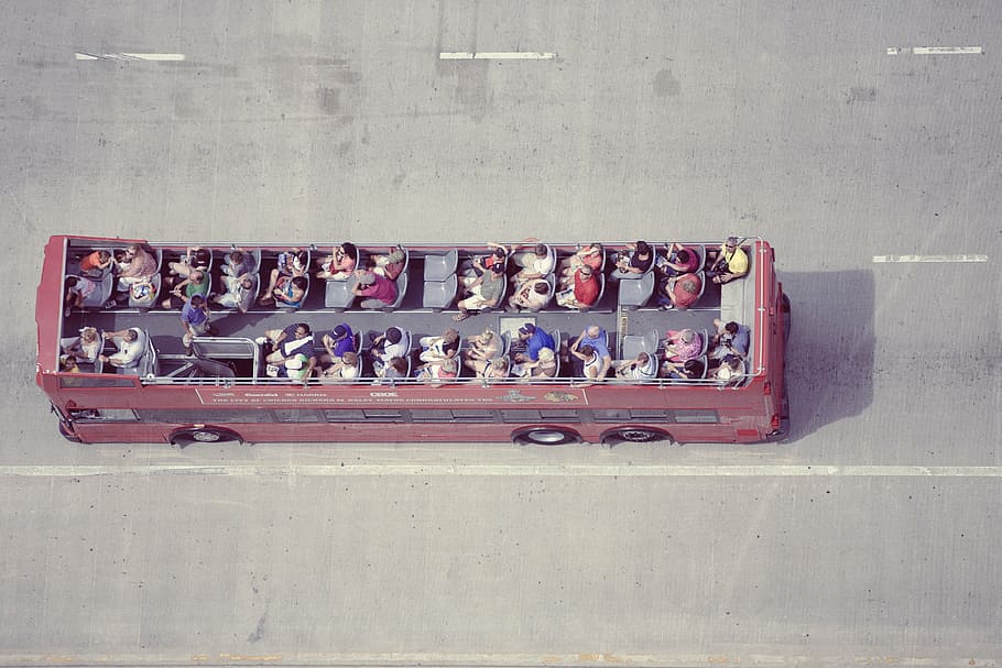 group, people, riding, bus, daytime, double decker bus, tour bus, tourism, london, roofless