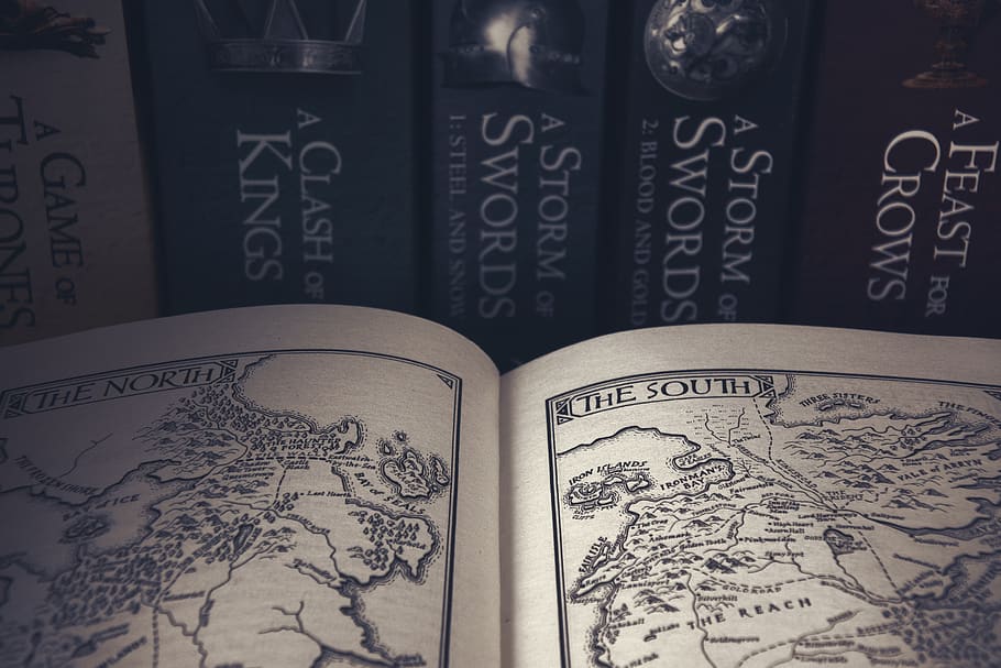 game of thrones, book, books, a map, george martin, literature, fantasy, a song of ice and fire, text, indoors