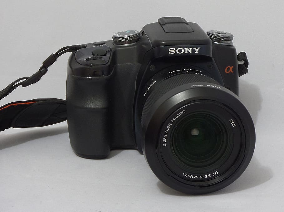 kamera, sony, dslr, alpha, foto, tema fotografi, kamera - peralatan fotografi, teknologi, warna hitam, peralatan fotografi