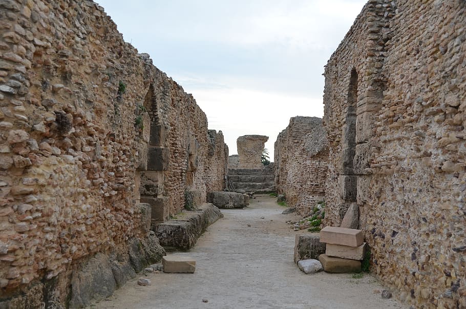 carthage, tunisia, roman ruins, archaeology, empire, mediterranean, history, the past, architecture, ancient