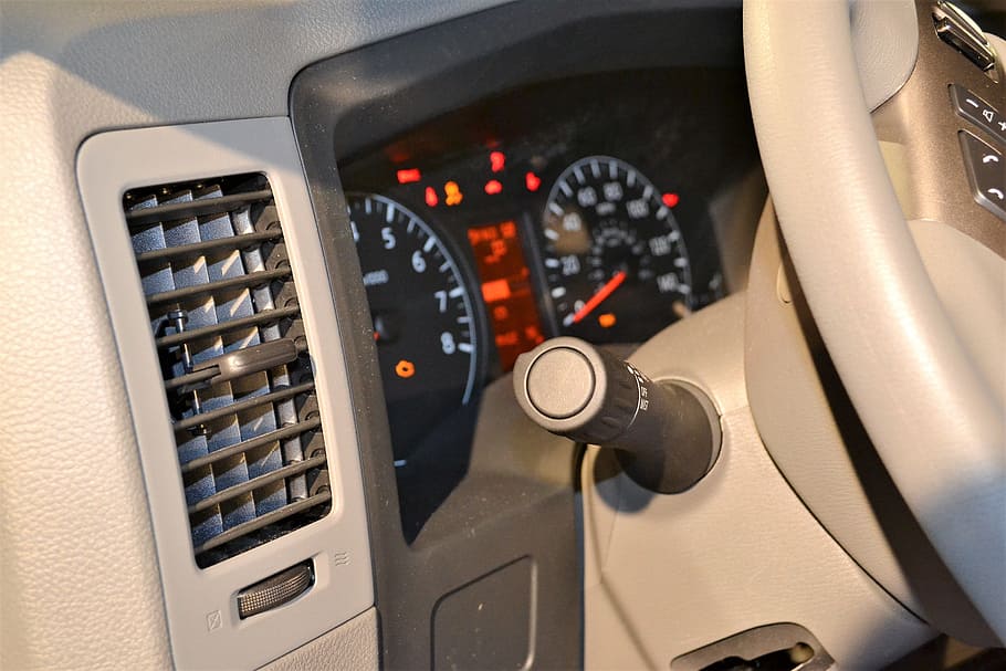 speedometer, dashboard, car, suv, air conditioner, vent, steering wheel, gauge, shift, transportation