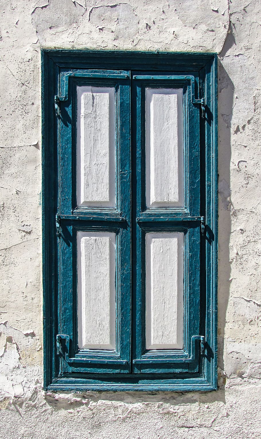 blue, white, wooden, window, house, old, architecture, wall, village, traditional