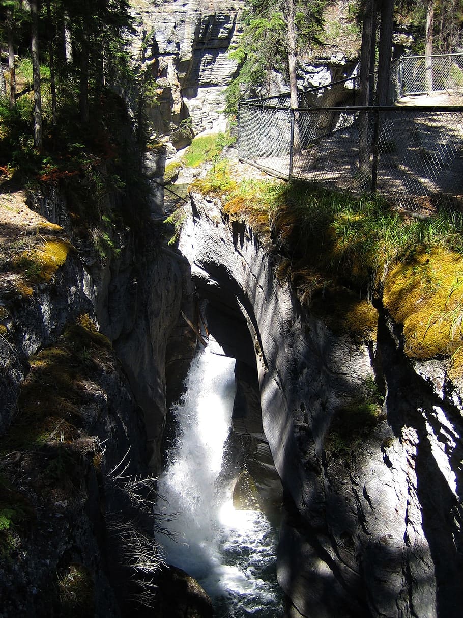 Athabasca, Falls, Rocky Mountain, Canadá, atracción turística, paisaje, escenografía, naturaleza, agua, agua blanca
