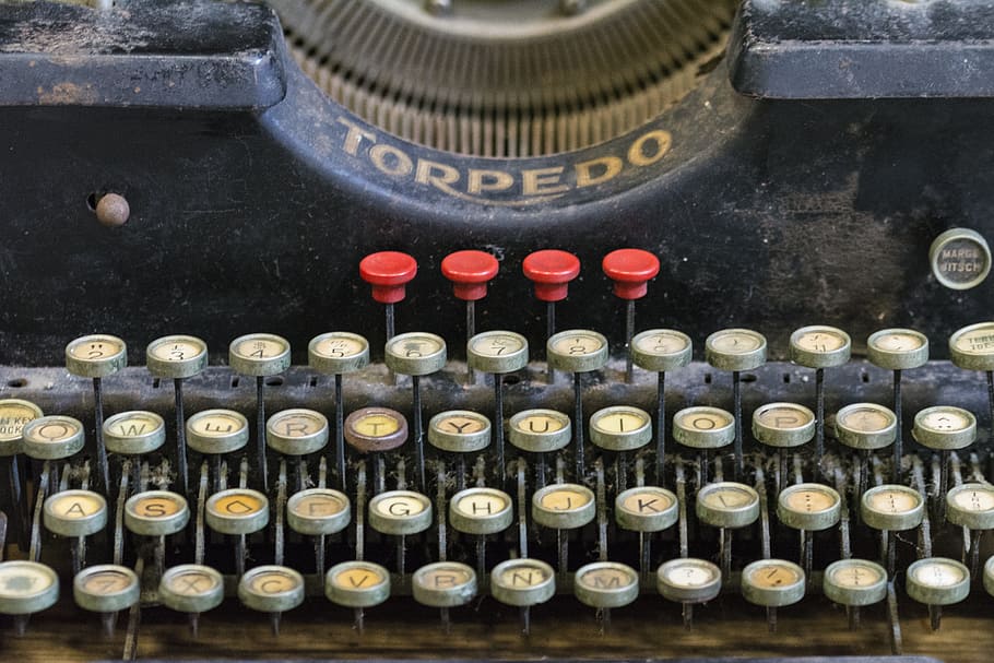 typewriter, vintage, typing, old, mechanical, antique, letter, iron, font, metal