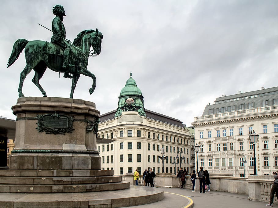 vienna, monument, statue, city, capital, equestrian statue, architecture, sculpture, representation, travel destinations