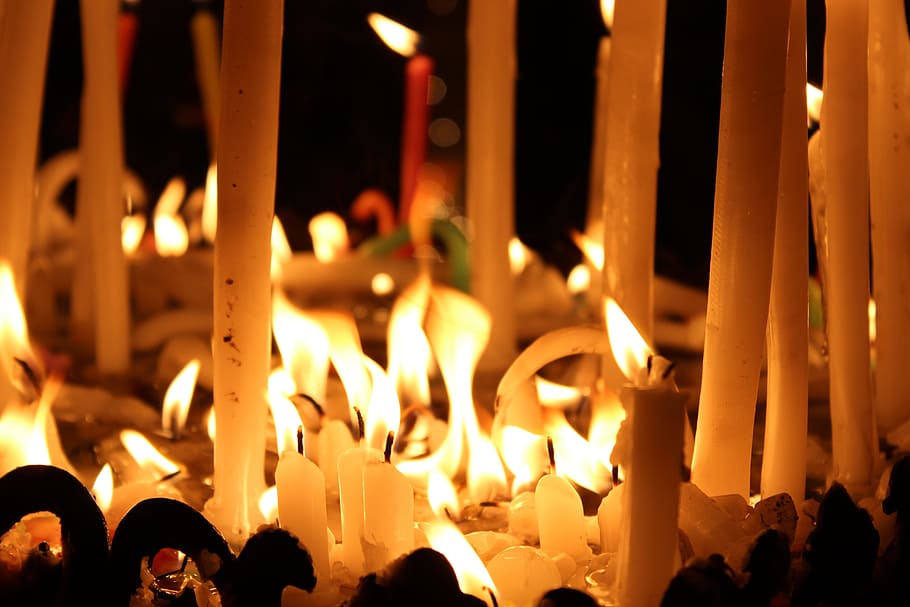 candles, xmas, patiala, punjab, india, burning, fire, flame, illuminated, group of people