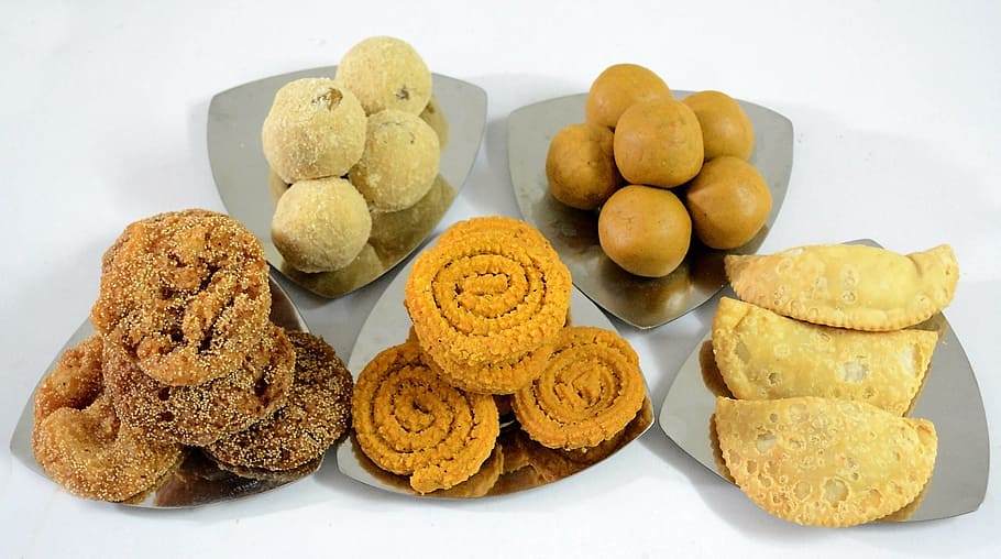 baked, pastries, white, surface, indian, diwali, food, laddu, sweet, celebration