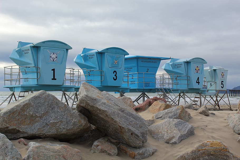 lifeguard, pismo beach, california, beach, sea, ocean, pismo, outdoor, coastline, seascape