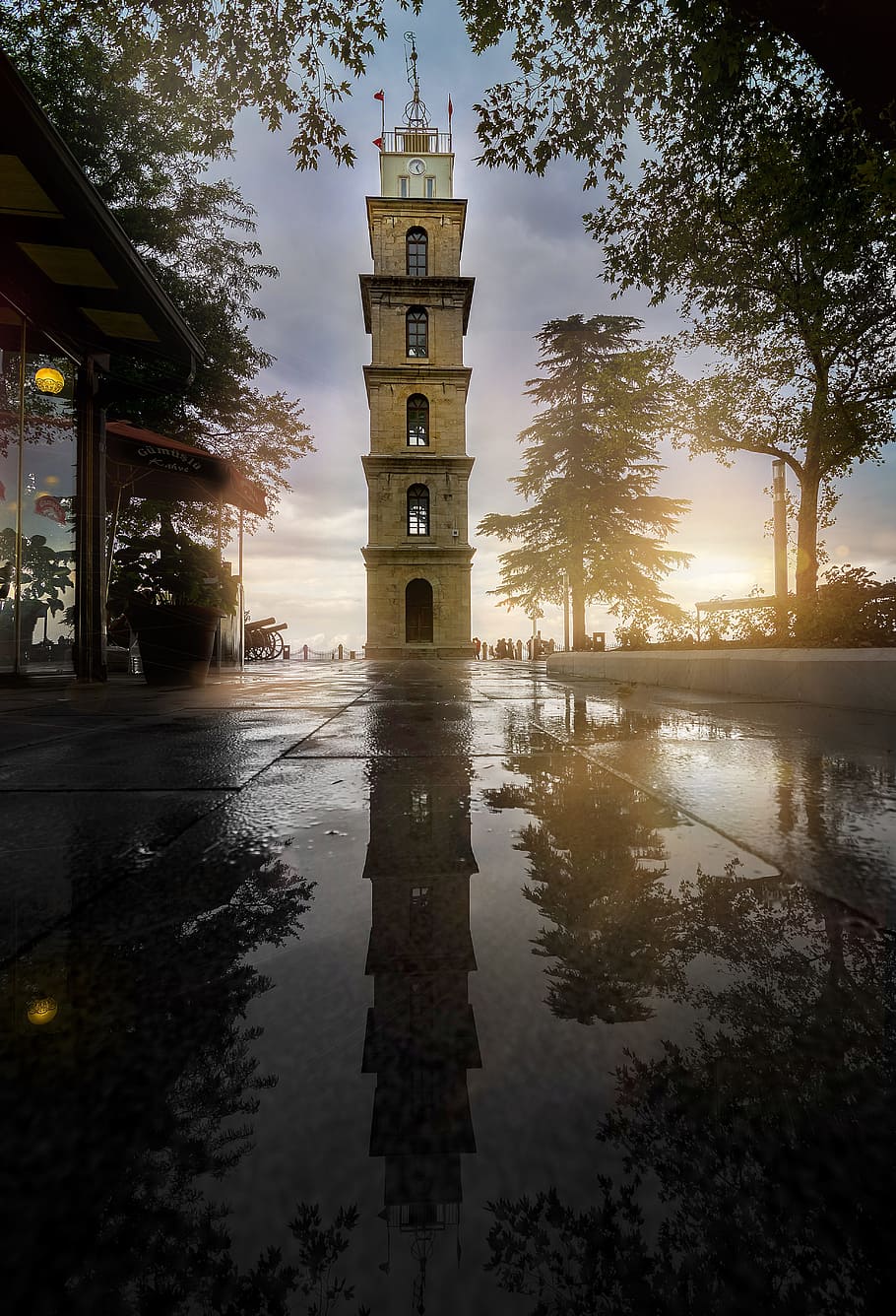 Sunset, Solar, Landscape, Clouds, reflection, scholarship, architecture, tower, architecture And Buildings, travel Locations