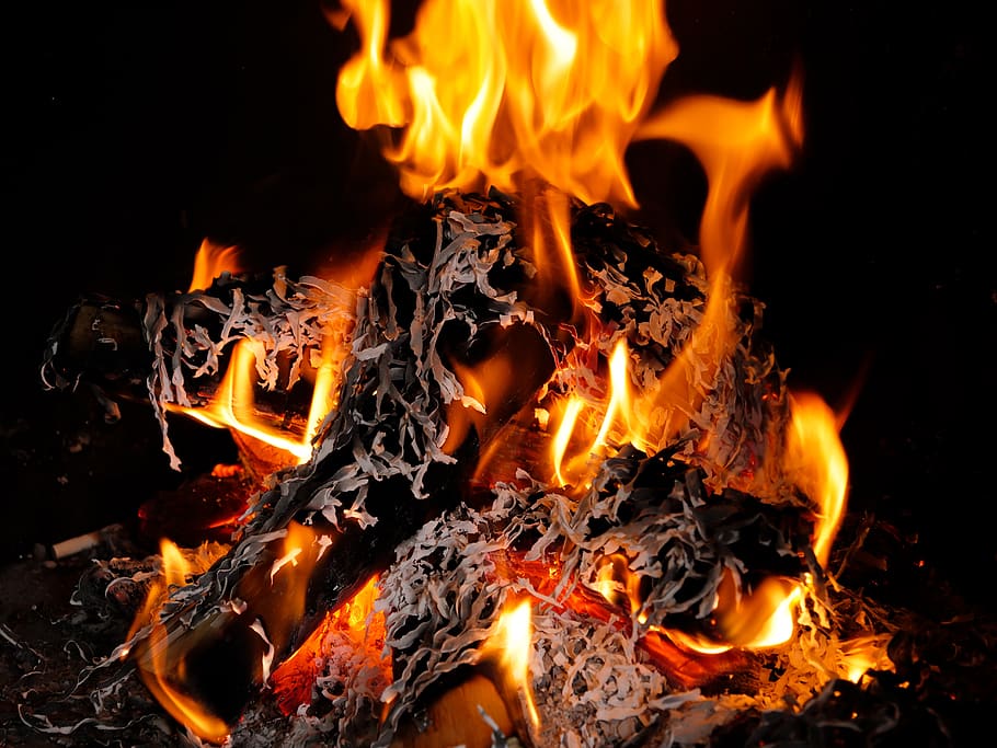 flare-up, panas, perapian, kegembiraan api, api unggun, kebakaran besar, mudah terbakar, membakar, kegelapan, merokok