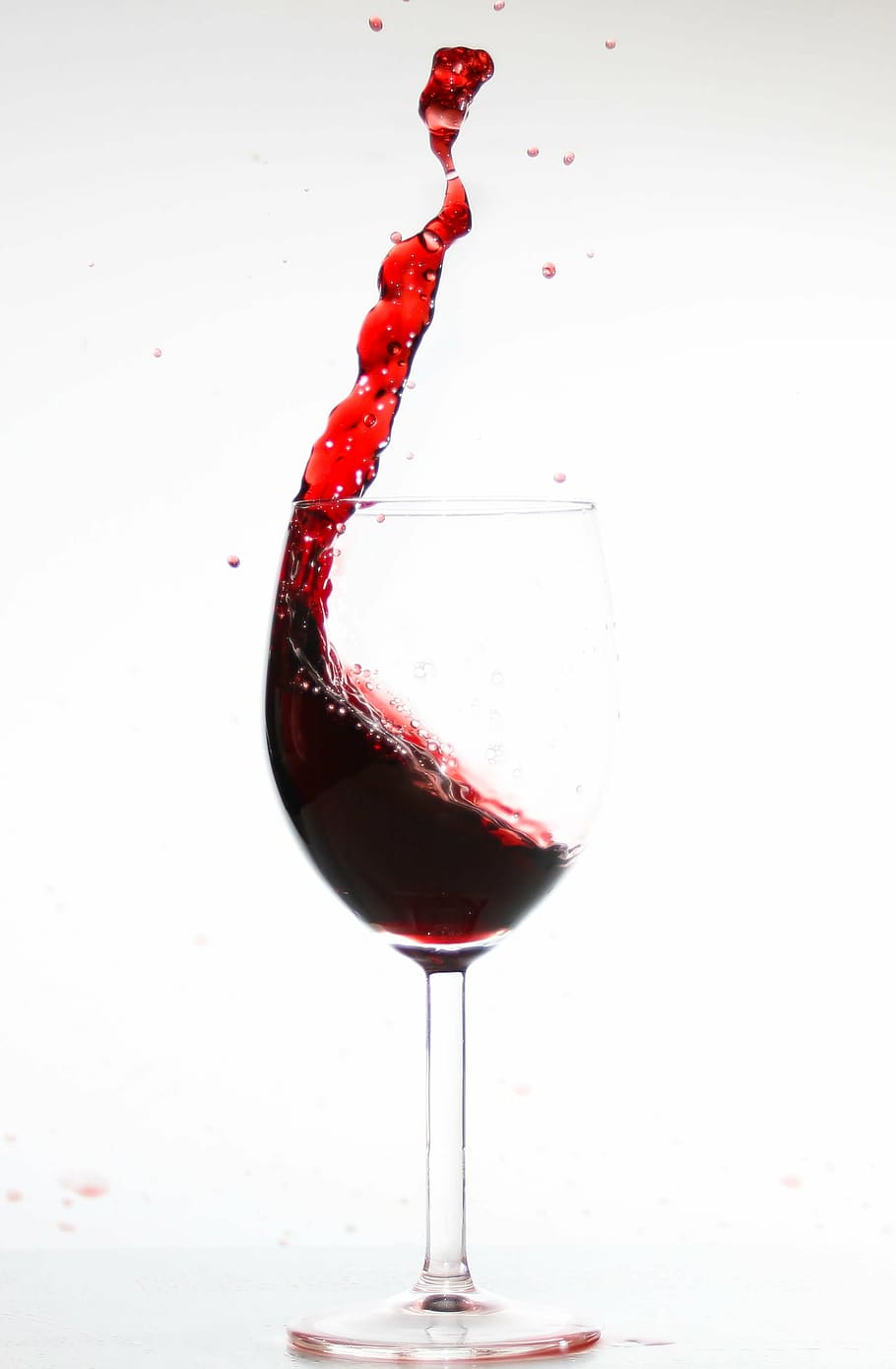 clear wine glass, wine, spill over, empty, glass, wine glass, beverages, inject, red, wineglass