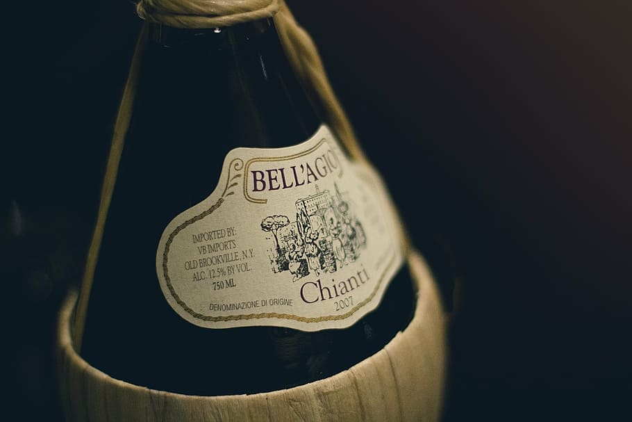 2007, bell'agio, キャンティ, ボトル, クローズアップ, 写真, ワイン, ドリンク, パーティー, ワインを飲む