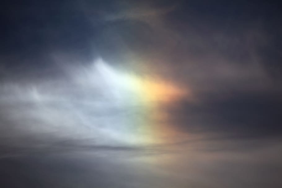 grey sky, atmosphere, atmospheric, cloud, color, colorful, effect, iridescent, light, optic