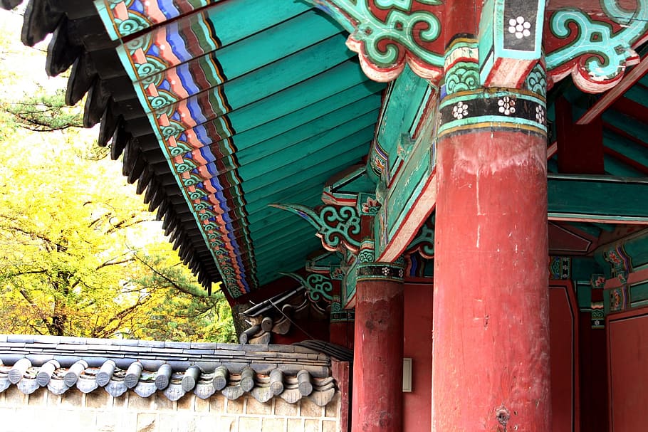casas tradicionais, glifo, cidade proibida, telhado, república da coreia, culturas, arquitetura, ásia, templo - construção, história