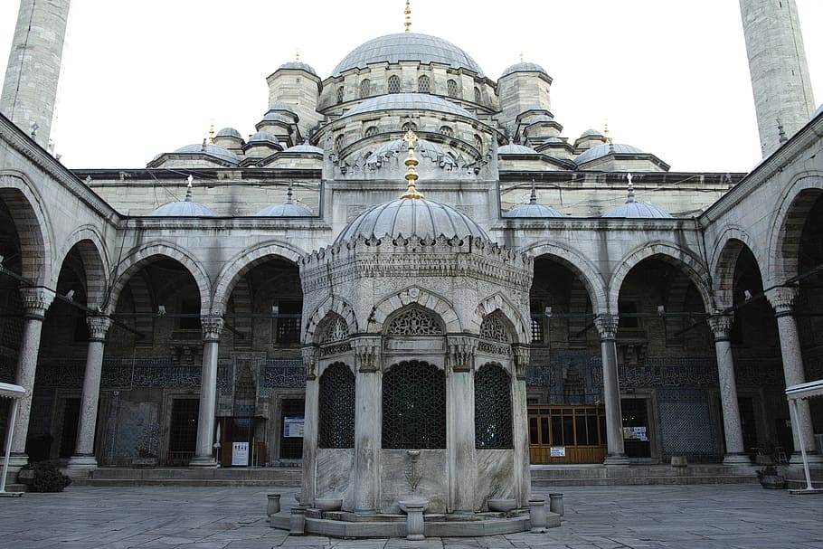 white building, sultanahmet, cami, minaret, istanbul, turkey, architecture, religion, islam, the minarets