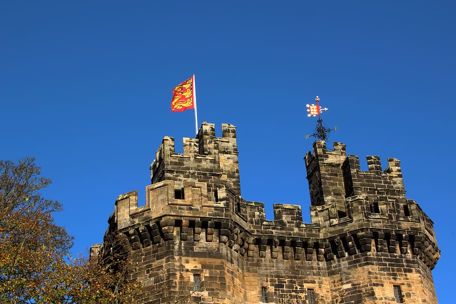 castelo, céu, azul, fortaleza, bandeira, arquitetura, exterior do edifício, estrutura construída, história, passado