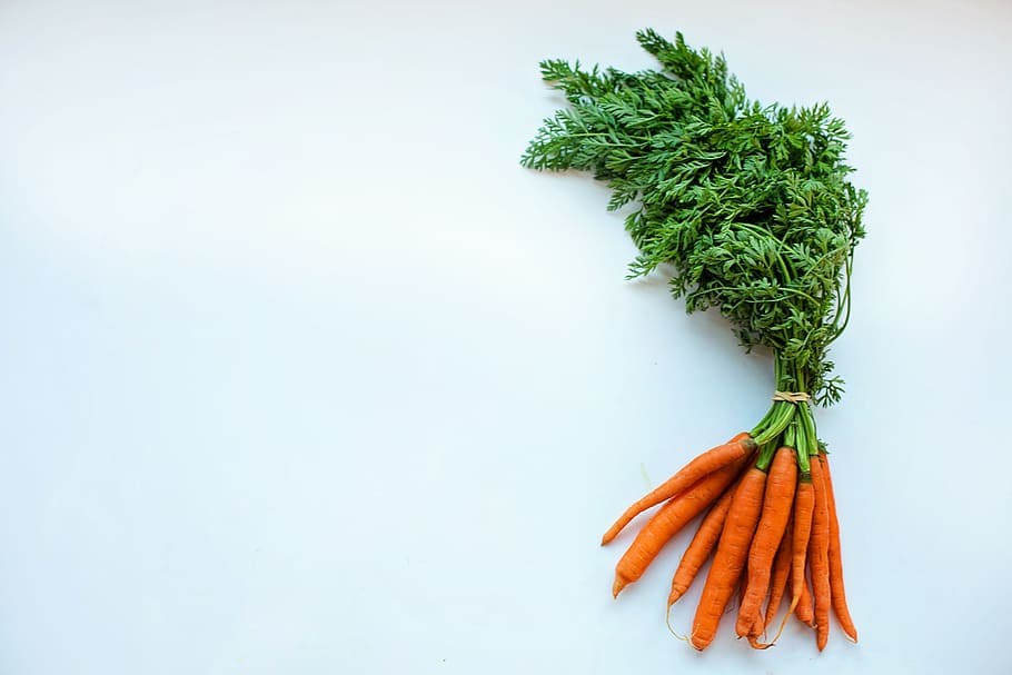 bunch, carrots, white, surface, orange, food, healthy, fresh, diet, vegetarian